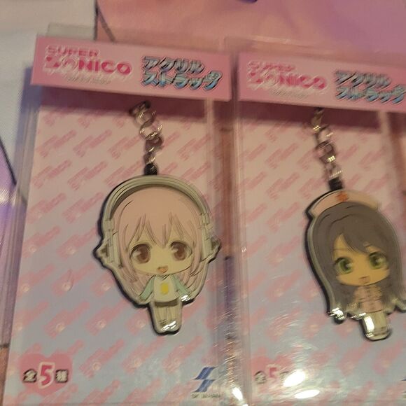 Super Sonico Keychain Lot of 3 Strap Japan Nitroplus Anime Manga Cosplay Kawaii